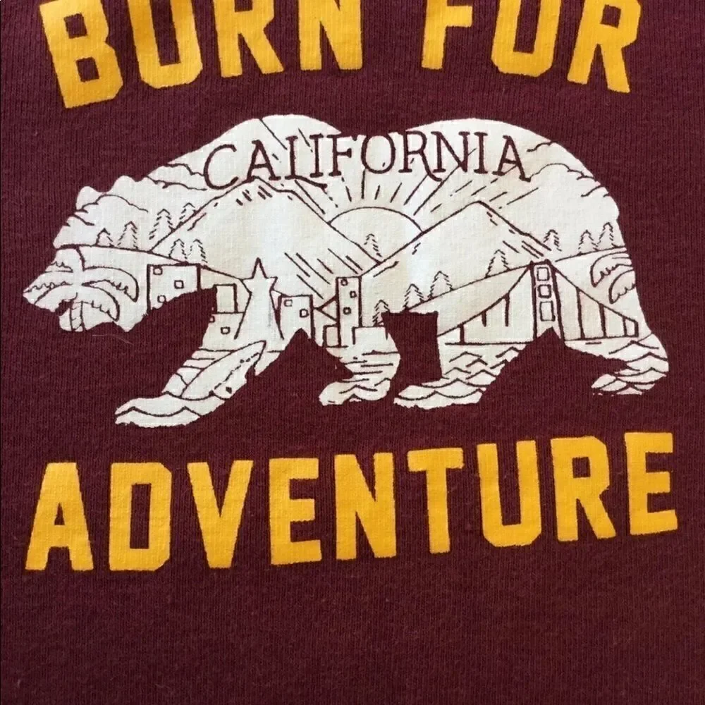 California Bear burgundy romper